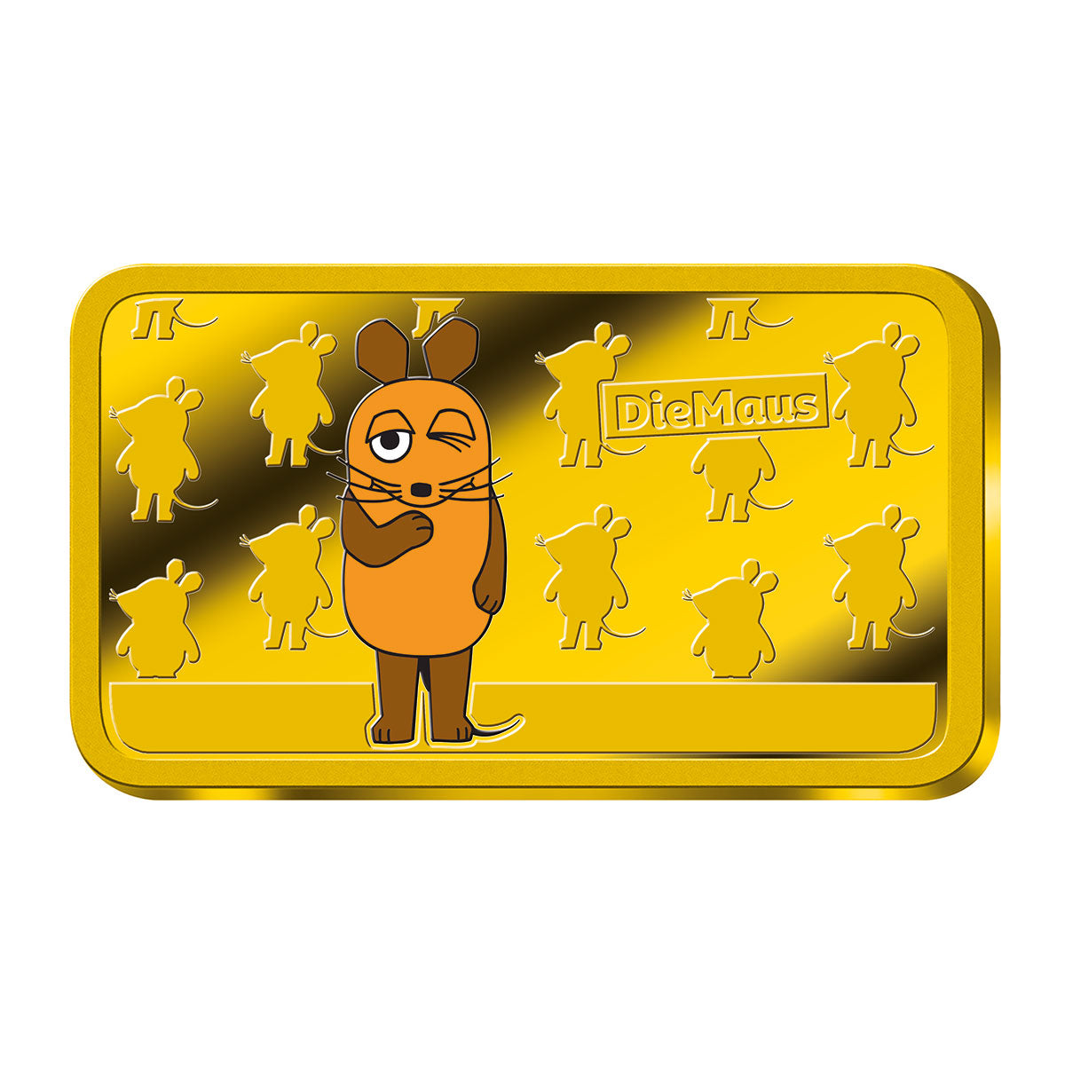 Goldbarren mit der Kultfigur "Die Maus"