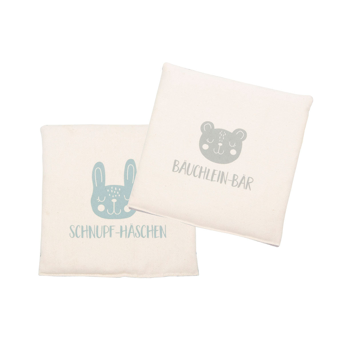 Set aus Duftkissen, das Schnupf-Häschen für Erkältungstage und das Bäuchlein-Bar für ruhige Bäuchlein