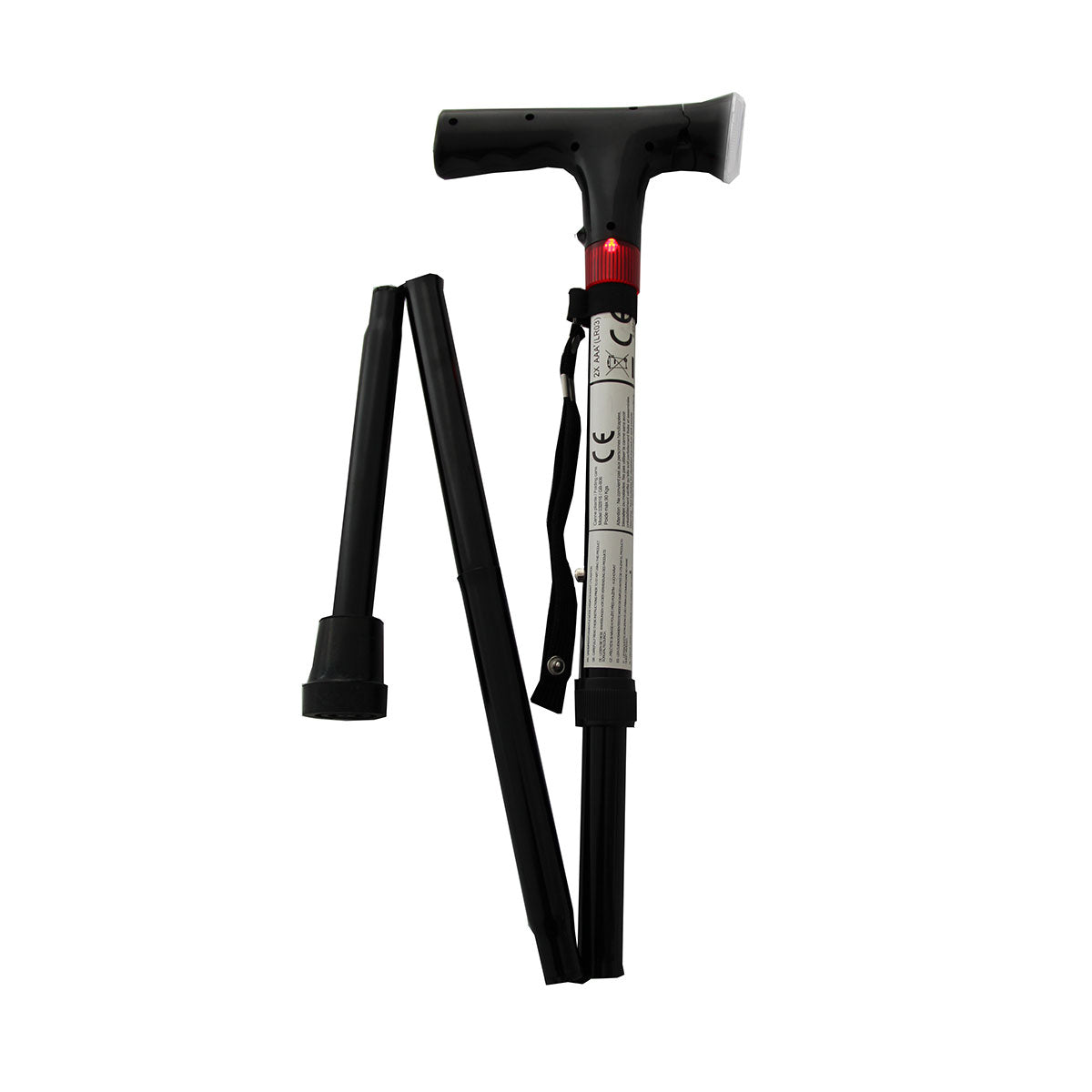 Schwarzer, faltbarer Gehstock