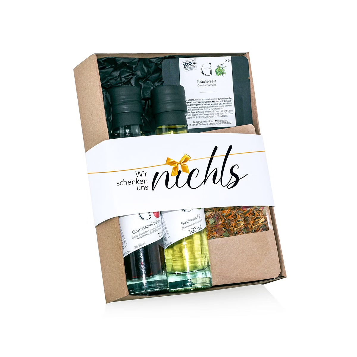 Geschenkbox mit Öl und Gewürz