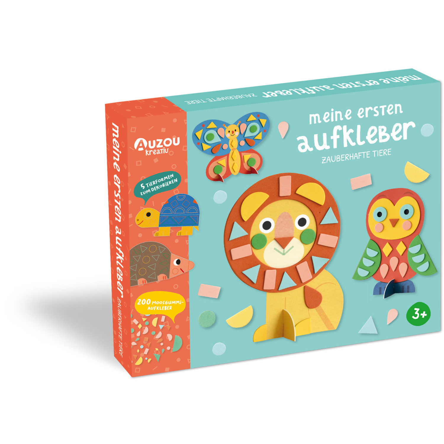 Meine ersten Aufkleber - Zauberhafte Tiere: Kreativ-Set für Kinder mit bunten Tiermotiven wie Löwe, Eule, Schildkröte und Schmetterling – inklusive lustiger Schaumstoffsticker zum kreativen Gestalten.