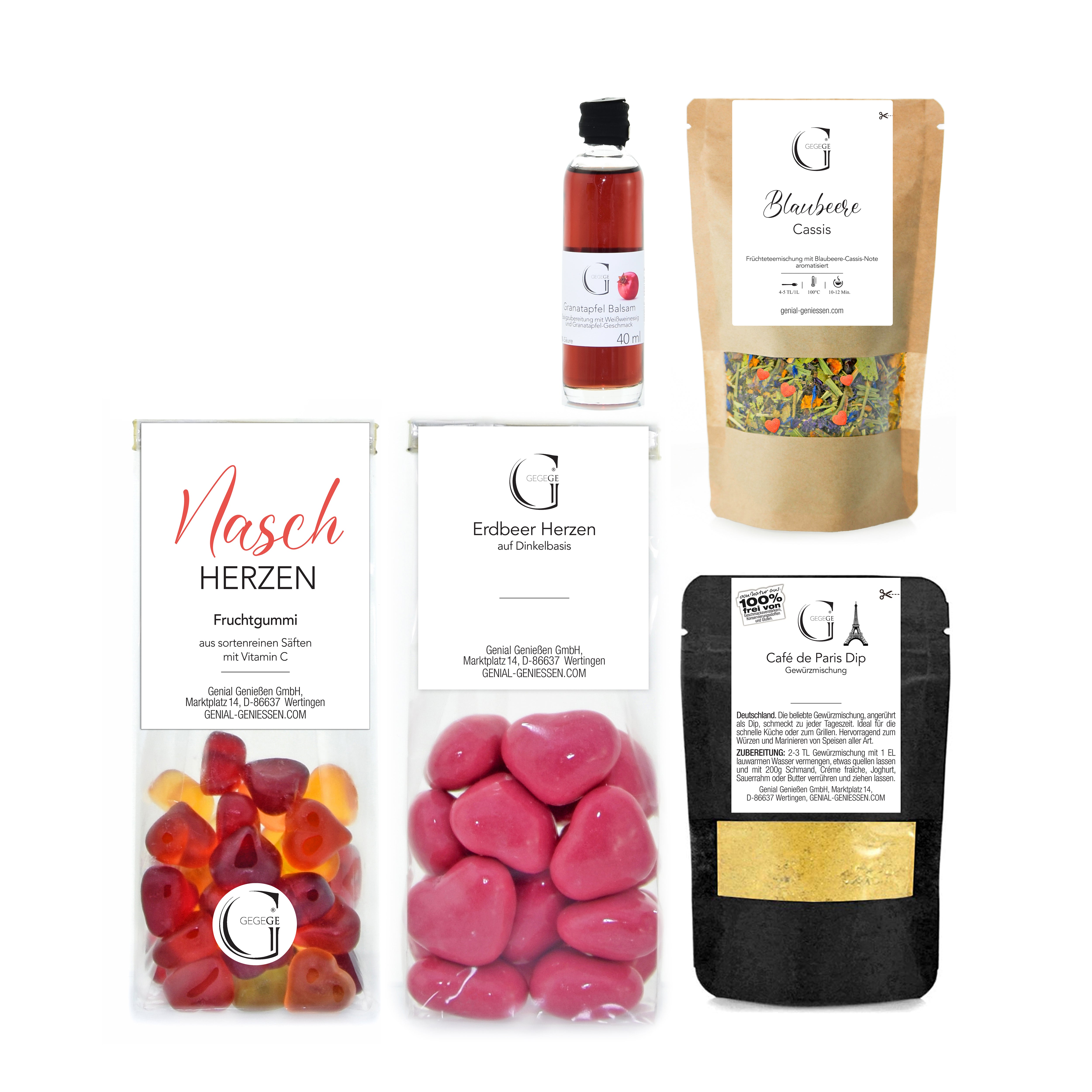 Feinkost-Geschenk-Set mit Banderole mit Aufschrift Alltagsheldin