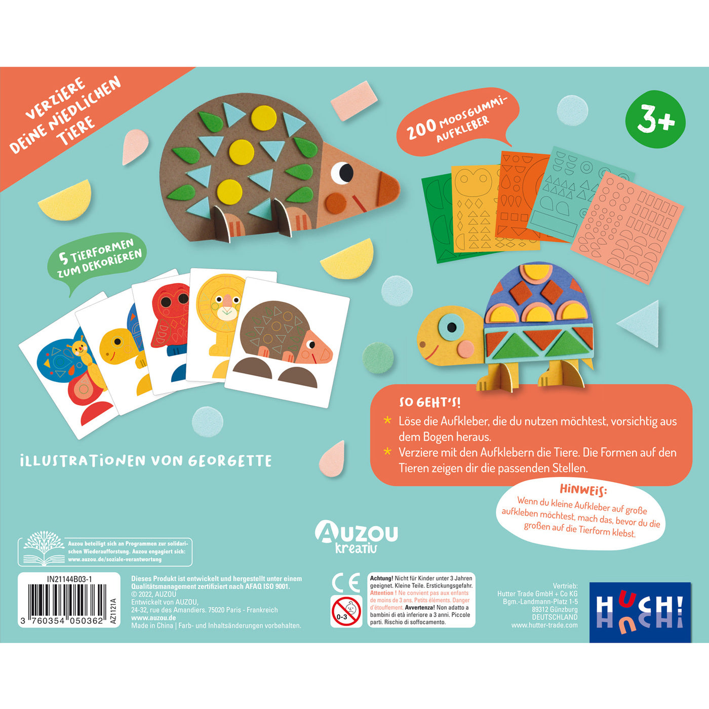 Entdecken Sie „Meine ersten Aufkleber – Zauberhafte Tiere“: ein Kreativset für Kinder mit Schaumstoffaufklebern, Vorlagen und niedlichen Tiermusterkarten für lustige Mosaike.