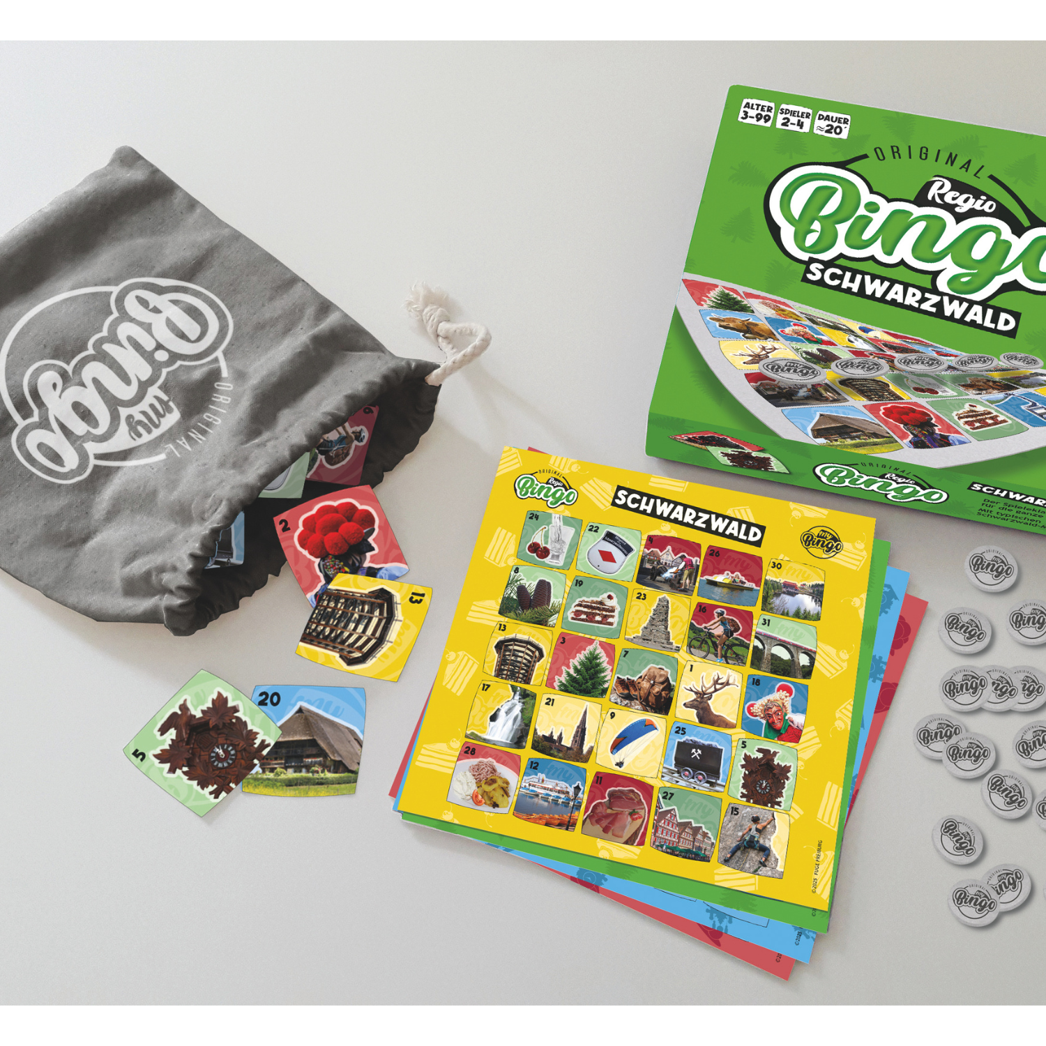 Bingo Spiel-Brett mit Zubehör